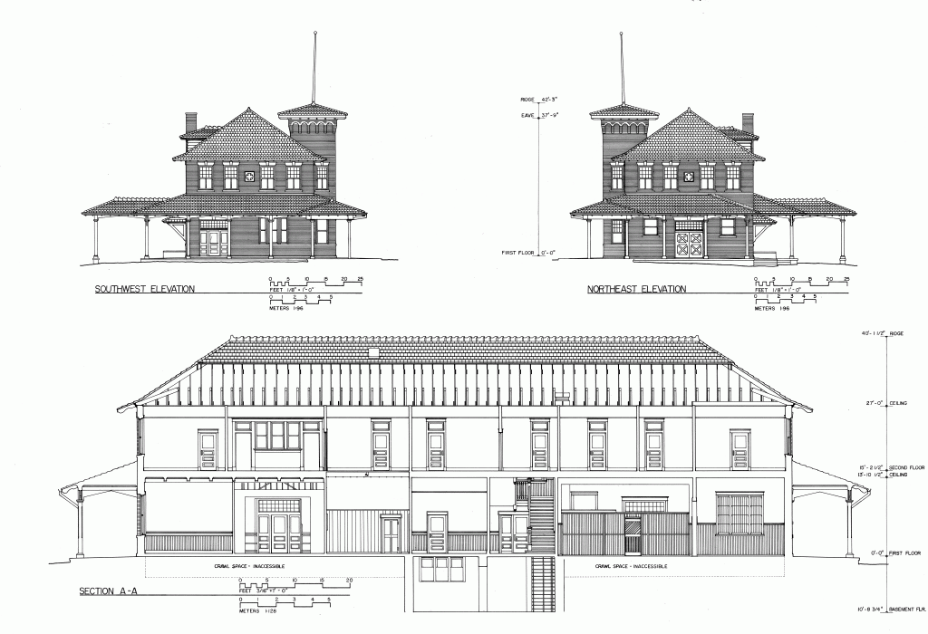 Plans of A.T.S.F. Hardeman Pass Railroad Depot | Free Model Railroad 