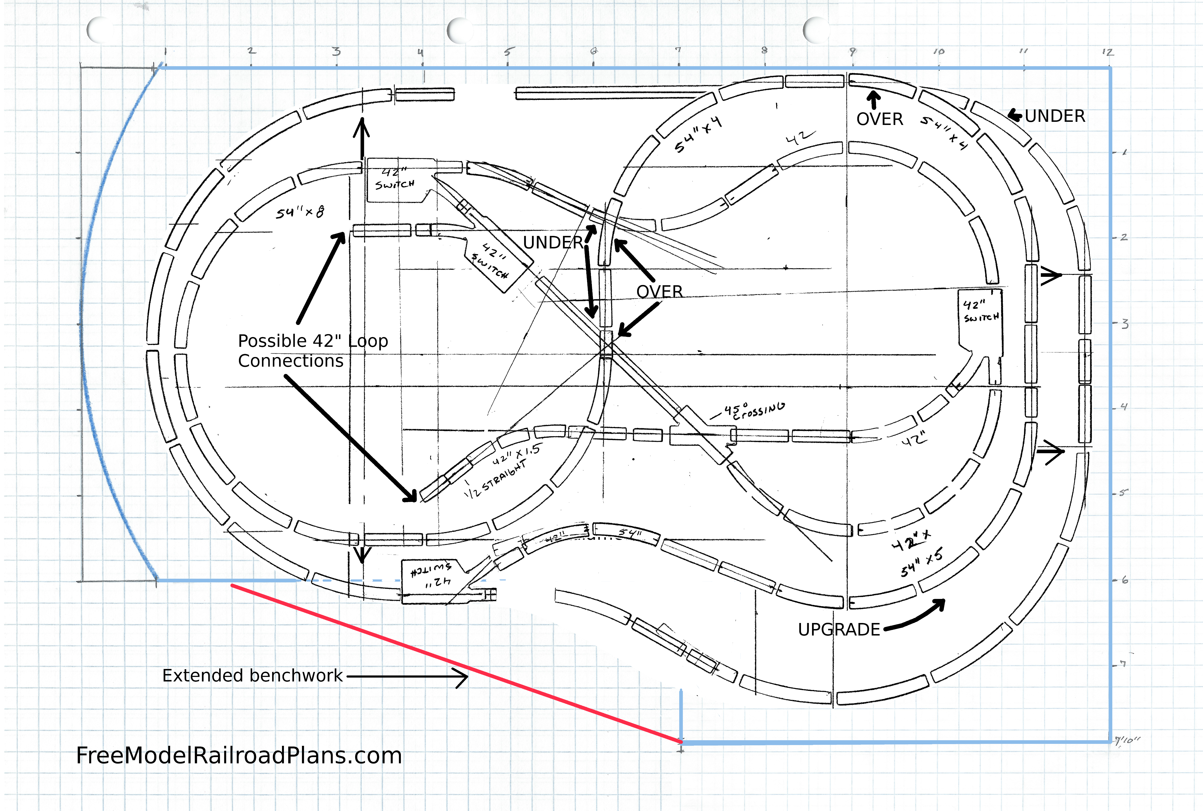 Track Plan for an O Gauge Model Railroad Layout Free Model 