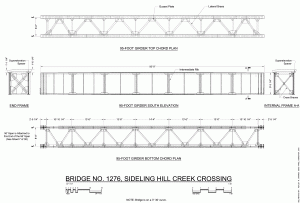 95 foot chord plan Free Model Railroad Plan bridge plate girder, western Maryland