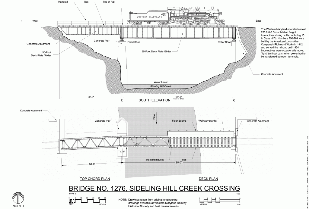 elevation plan Free Model Railroad Plan bridge plate girder, western Maryland
