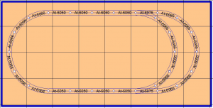 Free model railroad layout plans design passing siding O gauge O-27 Lionel MTH Atlas