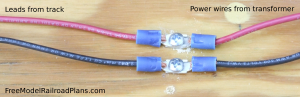 Not recommended method of making electrical connections Model Railroad, invisible soldered track power connection eliminates need for Lionel, CTC Lockon, O gauge