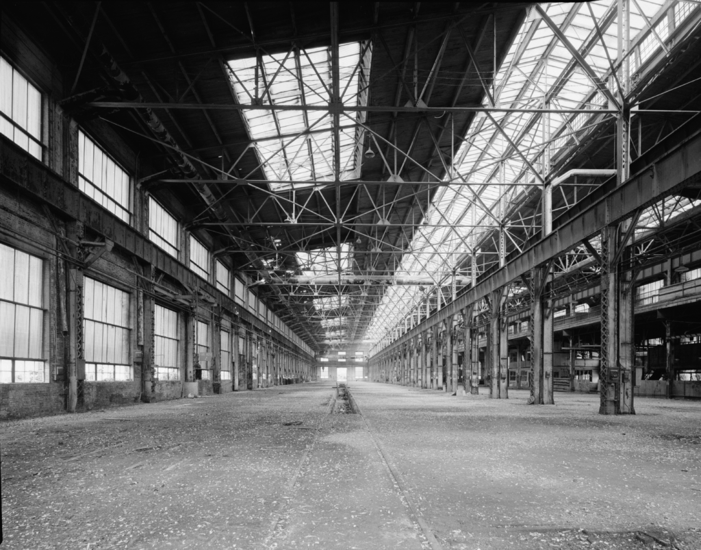 Interior view of the machine and erecting shop Southern Railway Spencer yards North Carolina
